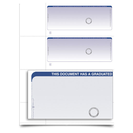 VersaCheck TopSecure Personal Wallet Check Refills - Form 3001 - Graduated - Blue - 250 Sheets