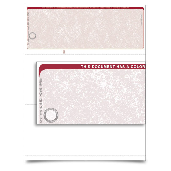VersaCheck TopSecure Stealth Business Voucher Check Refills - Form 1000 - Classic - Burgundy - 250 Sheets