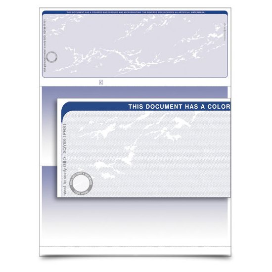 VersaCheck TopSecure Stealth Business Voucher Check Refills - Form 1000 - Prestige - Blue - 250 Sheets