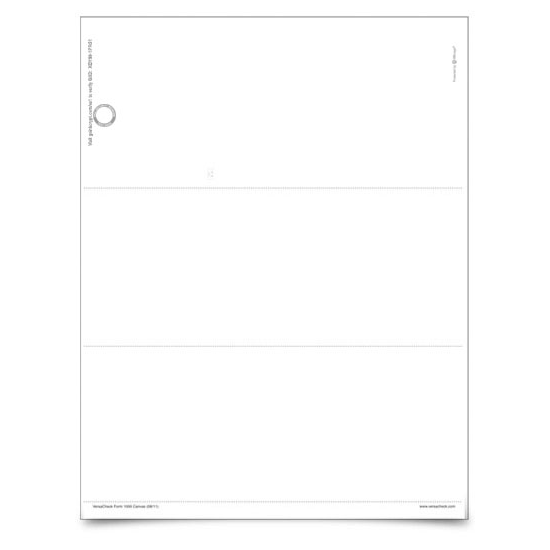 VersaCheck TopSecure Stealth Business Voucher Check Refills - Form 1000 - White Canvas - 250 Sheets