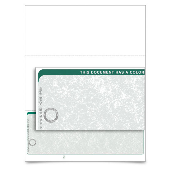 VersaCheck TopSecure Stealth Business Voucher Check Refills - Form 1002 - Classic - Green - 250 Sheets