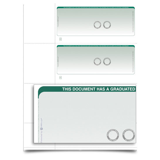 VersaCheck TopSecure Stealth Personal Wallet Check Refills - Form 3001 - Graduated - Green - 250 Sheets