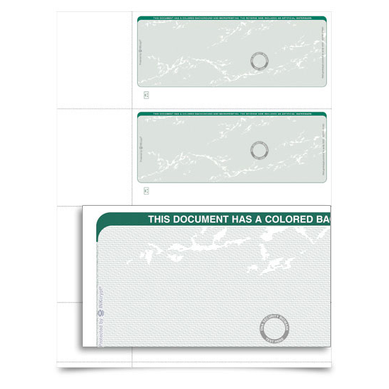 VersaCheck TopSecure Stealth Personal Wallet Check Refills - Form 3001 - Prestige - Green - 250 Sheets