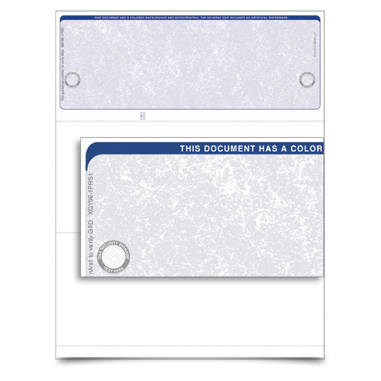 VersaCheck TopSecure UV Secure Stealth Business Voucher Check Refills - Form 1000 - Classic - Blue - 250 Sheets