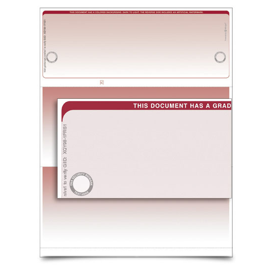 VersaCheck TopSecure UV Secure Stealth Business Voucher Check Refills - Form 1000 - Graduated - Burgundy - 250 Sheets