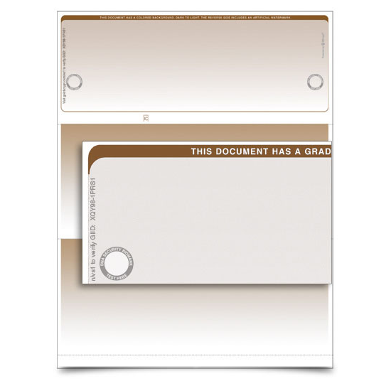 VersaCheck TopSecure UV Secure Stealth Business Voucher Check Refills - Form 1000 - Graduated - Tan - 250 Sheets