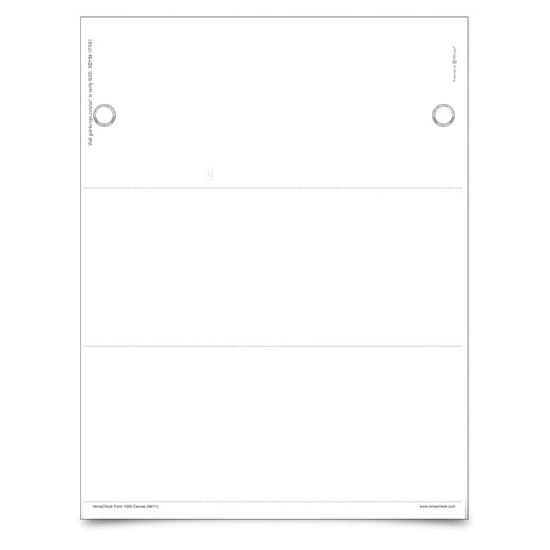 VersaCheck TopSecure UV Secure Stealth Business Voucher Check Refills - Form 1000 - Canvas - White - 250 Sheets