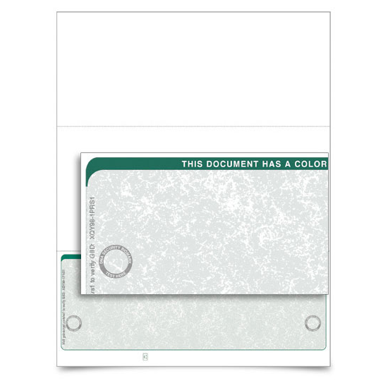 VersaCheck TopSecure UV Secure Stealth Business Voucher Check Refills - Form 1002 - Classic - Green - 250 Sheets