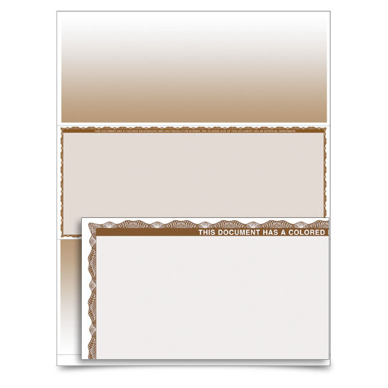 VersaCheck - Form 1001 - Premium - Tan - 2000 Sheets