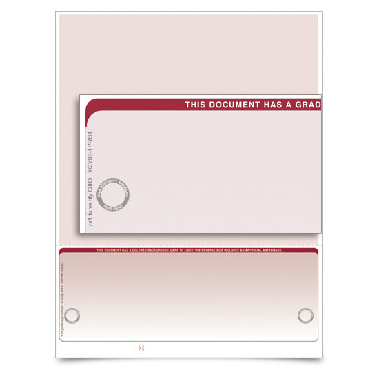 VersaCheck TopSecure UV Secure Stealth Business Voucher Check Refills - Form 1002 - Graduated - Burgundy - 250 Sheets
