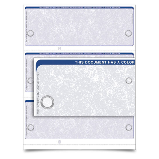 VersaCheck TopSecure UV Secure Stealth Business Standard Check Refills - Form 3000 - Classic - Blue - 250 Sheets
