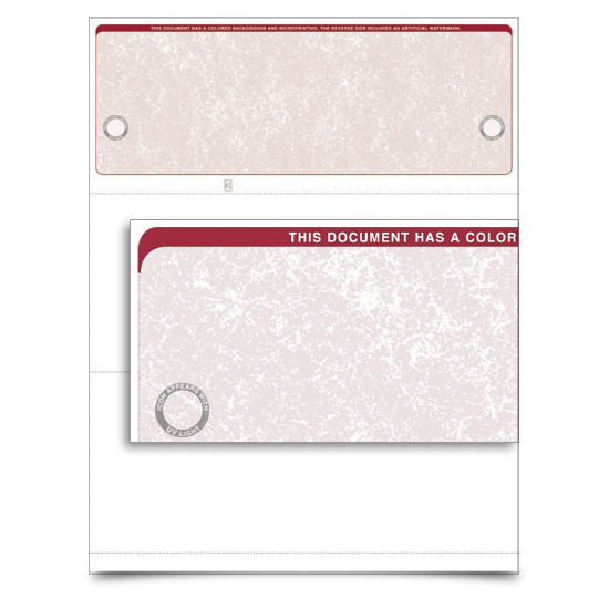 VersaCheck UV Secure Stealth Business Voucher Check Refills - Form 1000 - Classic - Burgundy - 250 Sheets