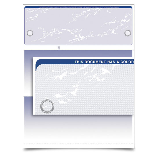 VersaCheck UV Secure Stealth Business Voucher Check Refills - Form 1000 - Prestige - Blue - 250 Sheets