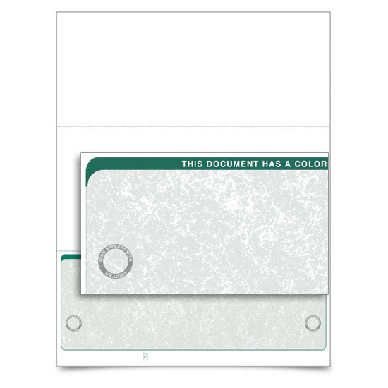 VersaCheck UV Secure Stealth Business Voucher Check Refills - Form 1002 - Classic - Green - 250 Sheets