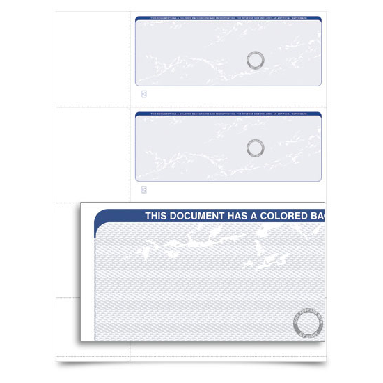 VersaCheck UV Secure Stealth Personal Wallet Check Refills - Form 3001 - Prestige - Blue - 250 Sheets