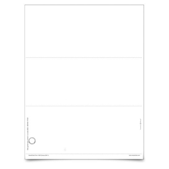 VersaCheck TopSecure Business Voucher Check Refills - Form 1002 - Canvas - White - 250 Sheets