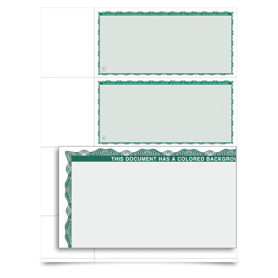 VersaCheck - Form 3001 - Premium - Green - 250 Sheets