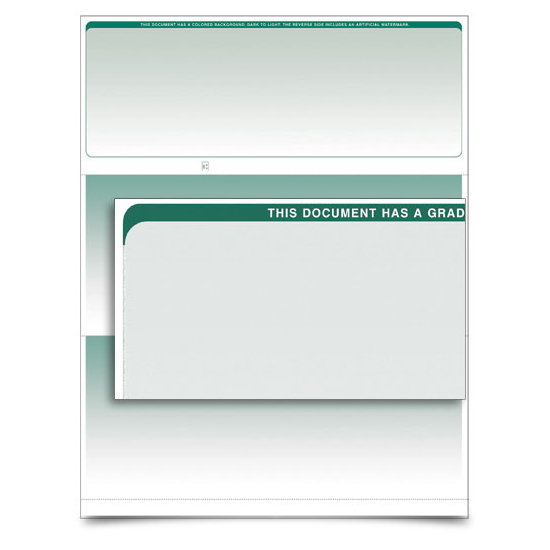 VersaCheck - Form 1000 - Graduated - Green - 500 Sheets