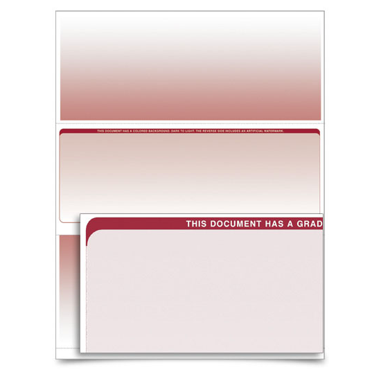 VersaCheck - Form 1001 - Graduated - Burgundy - 1000 Sheets