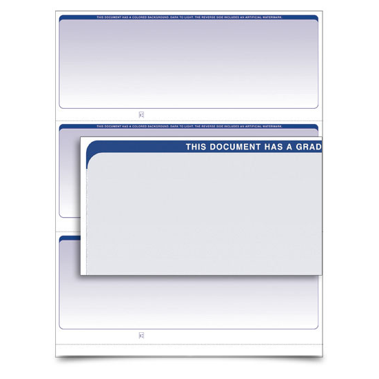 VersaCheck - Form 3000 - Business Check - Graduated - Blue - 500 Sheet