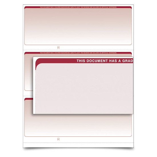 VersaCheck - Form 3000 - Graduated - Burgundy - 500 Sheets