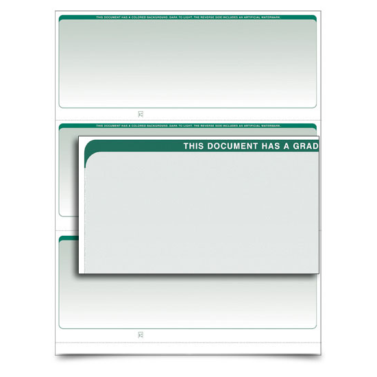 VersaCheck - Form 3000 - Graduated - Green - 500 Sheets