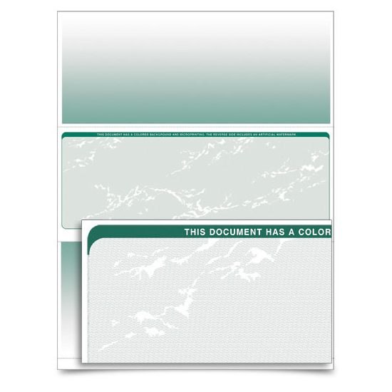 VersaCheck - Form 1001 - Prestige - Green - 500 Sheets